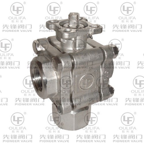 三片式垂直三通球閥 PQ13F-2000PSI